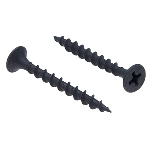 4.8x152mm Schwarze Trockenbauschrauben, Selbstschneidend, Phillips-Senkkopf, Grobgewinde, Scharfer Punkt,Schwarzes Phosphat Holzschrauben, Gipsschrauben für Gipskartonplatten (10 pcs) von Keple