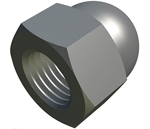 Dome Cap M8 Kopf Innengewinde Nuss Verzinkt Sechskantmuttern (25 Stück) Gewinde für Schrauben/Bolzen - Dia Dome Kopf Kappe Mutter Schutz Abdeckung Zertifizierter Standard DIN 1587 (8mm) von Keple