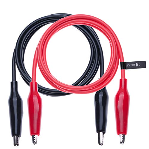Krokodil Klammer Clips Elektrisch Isoliert Draht Multimeter Prüfung Führt Alligator Einstellen Schellen Double Ended Spannungsprüfer Kabel (0.5 Meter/Rot & Schwarz) von Keple
