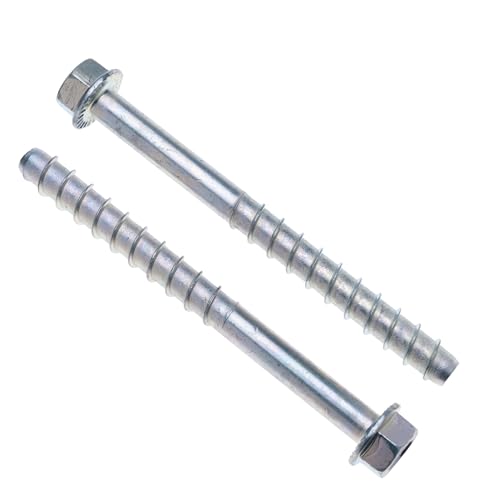 M10 Ankerbolzen für Betonmauerwerk, Selbstschneidende Sechskantschraube mit grobem Gewinde, (12.5 mm x 90 mm) Verzinkt inschraubbefestigung für Metallkonstruktionen an Ziegel, Stein, Beton 10 Stück von Keple