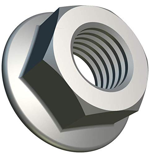M5 Flanschmuttern mit Sperrverzahnung (Packung mit 25 Stück) aus Stahl Galvanisch Verzinkt für Bolzen/Schrauben - Verschluss Zertifizierter Standard DIN 6923 Serrated Flange Nuts (5mm) von Keple