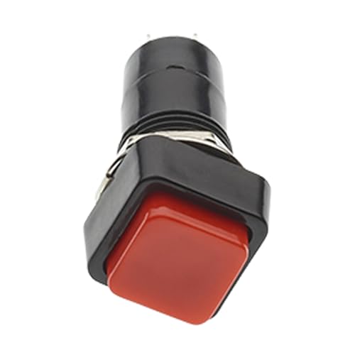 Momentaner Drucktaster 12mm Mini Quadrat 125V Volt 3A Amp (3er Pack) Panelmontage SPST Offen EIN AUS 2-Pin ROTE ABS Runde Taste Lötanschlüsse für Modellbahn & DIY Elektronikprojekte von Keple