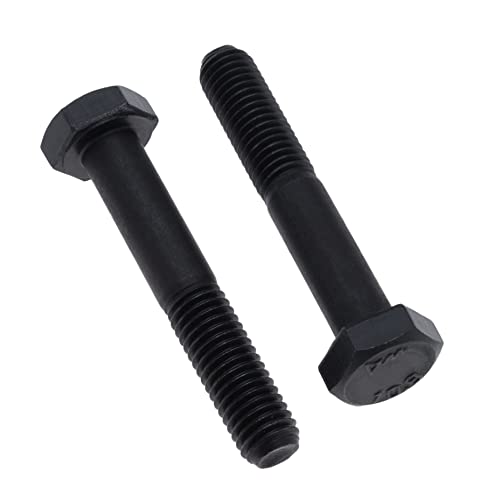 Sechskantschrauben mit Schaft M12X80 (Pack of 2) Nicht Vollgewindebolzen Hochfester legierter Stahl Schwarz Mechanische Sechskantschrauben Zertifizierte Norm DIN931 (12mm x 80mm) von Keple