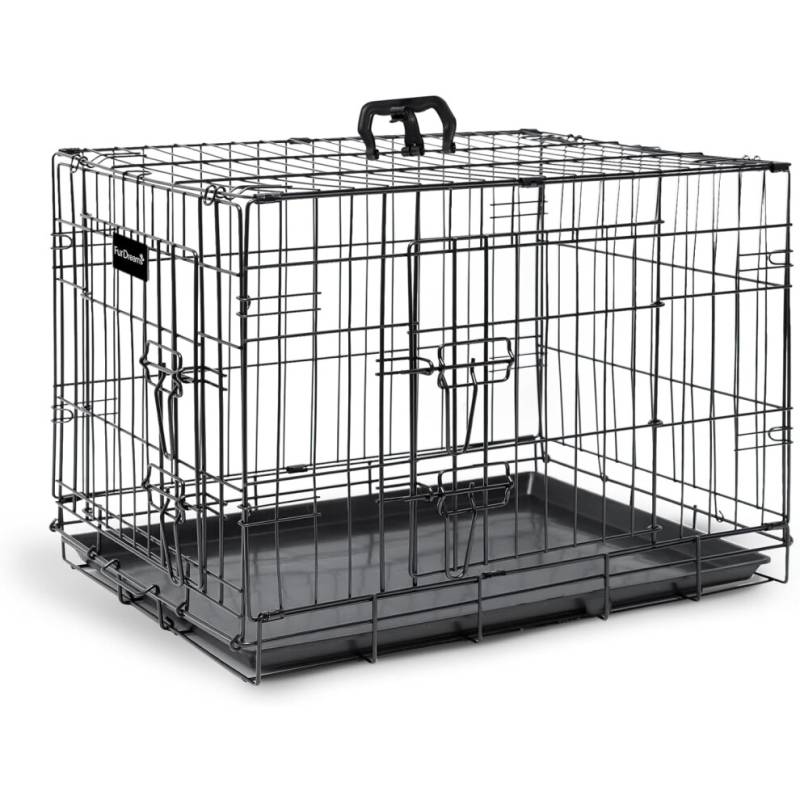 Keplin Furdreams Hundebox Hundekäfig Hundekäfig Schwarz Metall Größe L B-Ware von Keplin