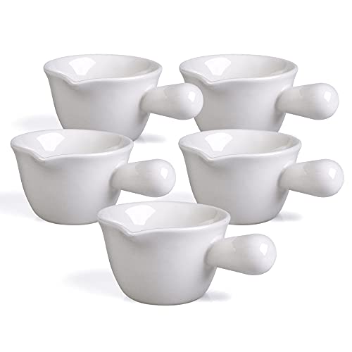 Keponbee 5er-Set Saucenschälchen Keramik Snackschale Klein Gewürzschale Snackschalen & Dipschalen Milchkännchen Mini Tappasschalen Weiß, 62ml von Keponbee