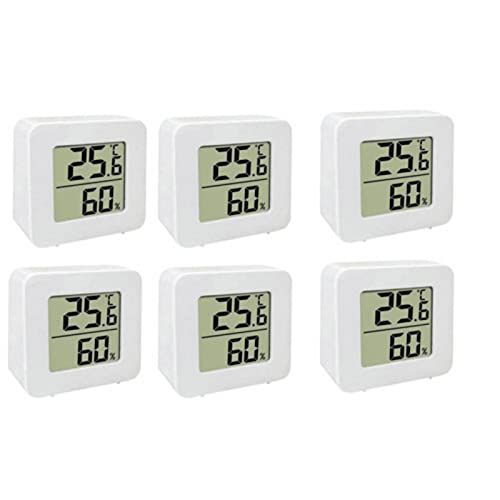 6Pack Thermometer Innenräume, Hygrometer Digital, Innenräume Raumthermometer Digital luftfeuchtemesser, Hochpräzises thermo hygrometer digital zimmerthermometer für Innenraum kinderzimmer von Keptfeet