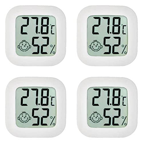 Keptfeet 4Pack Baby Thermometer Innenräume, Hygrometer Digital, Innenräume Raumthermometer Digital luftfeuchtemesser, Hochpräzises Thermo Hygrometer digital zimmerthermometer für Innenraum Babyzimmer von Keptfeet