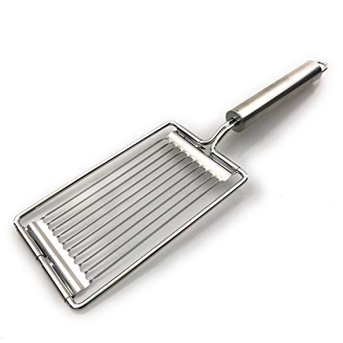 Kerafactum Tomatenmesser Tomaten Messer Tomatenschneider Obstschneider Mozarella Eierschneider Tomato slicer Käseschneider aus Edelstahl schneidet Eier Küchenhelfer mit gezahnter Klinge fester Griff von Kerafactum