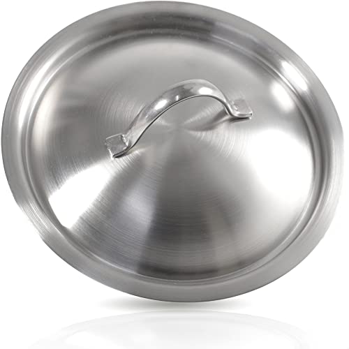 Kerafactum® Edelstahl Topfdeckel Deckel Ersatz Pfannendeckel Universaldeckel für Kochtopf Kasserolle Bratpfanne Wok Topf oder Pfanne Topfgröße Ø 24 cm Edelstahlgriff flacher Deckelrand von Kerafactum