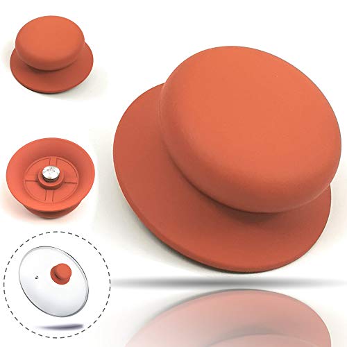 Kerafactum® - Oranger Silikon Ersatzgriff Deckel Universal Deckelgriff Topfdeckel Ersatz Griff Knauf - passend für Glasdeckel von Kerafactum