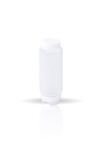 Kerafactum® - Quetschflasche für Majo Dressing Shaker Senf Imbiss Squeezeflasche Nachfüllflasche Dosierflasche Garnierflasche Bottle weiß 350 ml – beidseitig befüllbar ! von Kerafactum