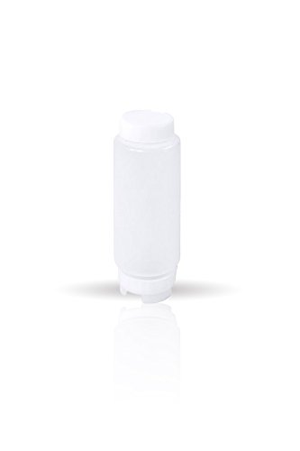 Kerafactum® - Quetschflasche für Majo Dressing Shaker Senf Imbiss Squeezeflasche Nachfüllflasche Dosierflasche Garnierflasche Bottle weiß 500 ml – beidseitig befüllbar ! von Kerafactum
