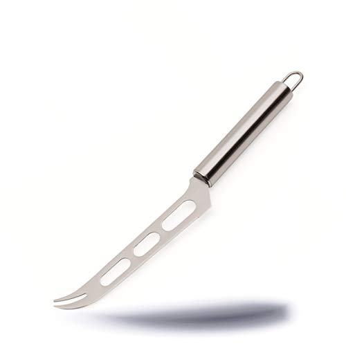 Kerafactum Messer Käse Käsemesser aus Edelstahl auch für Hartkäse geeignetes Käse Messer mit rund Griff zum Set erweiterbar Käseschneider mit Serviergabel Spülmaschinen geeignet rostfrei knife von Kerafactum