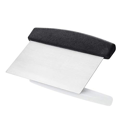 Kerafactum Teigschneider Teigschaber Teigspachtel mit BPA-freiem Griff | Bäckerspachtel aus Edelstahl 15 cm | Schlesinger zur Teigbearbeitung und Teigabstecher | Vielseitiger Backhelfer von Kerafactum