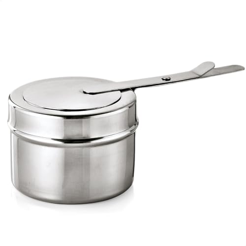 Kerafactum 1 Stück Brennpastenbehälter Brennbehälter aus Edelstahl Brenndose für Brennpaste Halterung Behälter für Brenn Paste beim Fondue Speisewärmer oder Chafing Dish Zubehör 2 teilig von Kerafactum