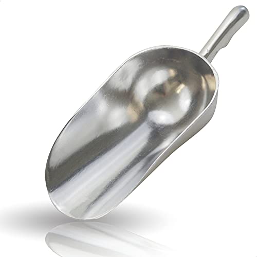 Kerafactum Aluminium Mehlschaufel Teeschaufel Leichte und robuste Schaufel für präzises Abmessen von Mehl Zucker Gewürzen Tiernahrung Futter Tee Volumen 190 ml Sackschaufel Handschaufel von Kerafactum