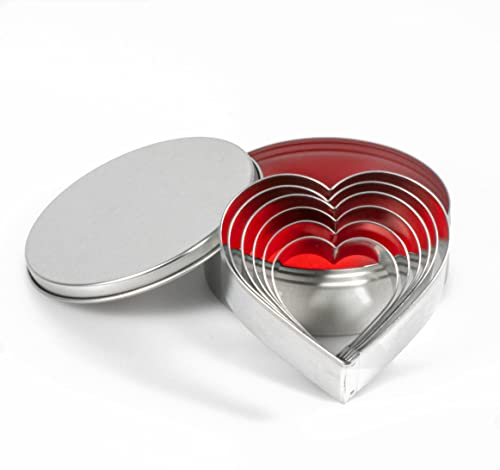 Kerafactum Backformen Backen Herz Form Kekse Plätzchen Herzform Ausstechformen Ausstecher Plätzchenformen Garnierausstecher Love Heart 6 Formen Teile für Kuchenteig Kuchenform & Aufbewahrungsdose von Kerafactum