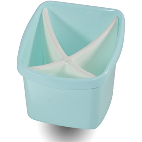 Kerafactum Besteckkorb Spülkorb Korb für Bestecke Kleinteile | Spülmaschine Abtropfkorb universal Besteckköcher Besteckbecher Türkis | 4 Fächer 2 teilig Köcher Körbchen cutlery basket BPA free von Kerafactum