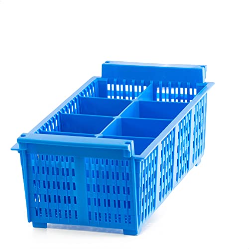 Kerafactum Besteckkorb Spülkorb Korb für Bestecke und Kleinteile | Spülmaschine Spülmaschinenkorb Köcher Besteckköcher EXTRA Gross Blue | 8 Fächer grobmaschig +120°C Cutlery Basket BPA Free von Kerafactum