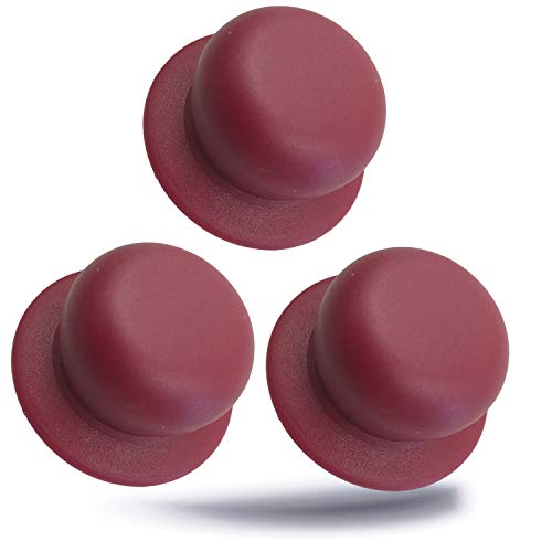 Kerafactum Deckelknopf Griff Ersatzgriff für Topfdeckel Universalgriff Kunststoffgriff Ø 5 cm Topfdeckelgriff Deckelgriff (3 Stück, Kirschrot Cherry) von Kerafactum