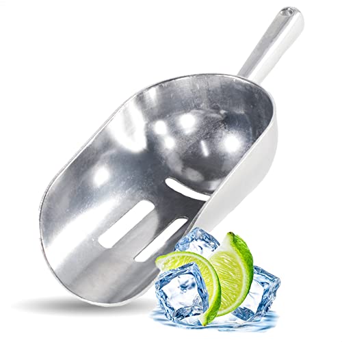 Kerafactum Eisschaufel Eiswürfel Eis Schaufel Eisportionierer perfekt für Eismaschine Eiswürfelbereiter und crushed Eiswürfel Messlöffel Dosierhilfe Slushie Ice Cocktail Eiskühler geschlitzt von Kerafactum