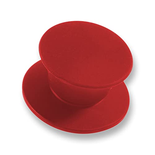 Kerafactum Ersatzgriff für Glasdeckel 1x robuster Pfannengriff Deckelknopf Austausch Topf Griff Knauf Topfdeckel Universalgriff silikoniert rot red Topfdeckelgriff Deckelgriff Ersatz Pfannen Deckel von Kerafactum