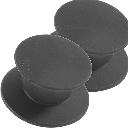 Kerafactum Ersatzgriff für Glasdeckel 2X robuster Pfannengriff Deckelknopf Austausch Topf Griff Knauf Topfdeckel Universalgriff silikoniert Gray Topfdeckelgriff Deckelgriff Ersatz Pfannen Deckel von Kerafactum