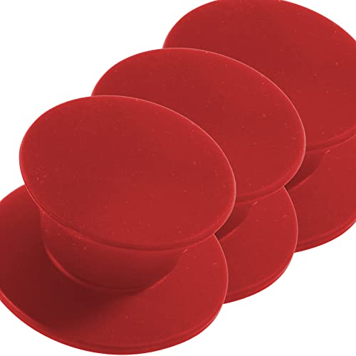 Kerafactum Ersatzgriff für Glasdeckel 3X robuster Pfannengriff Deckelknopf Austausch Topf Griff Knauf Topfdeckel Universalgriff silikoniert rot red Topfdeckelgriff Deckelgriff Ersatz Pfannen Deckel von Kerafactum