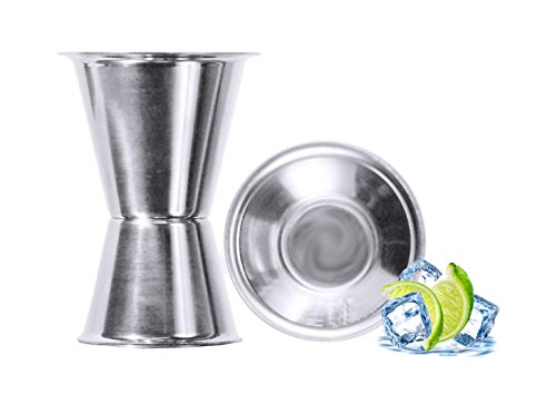 Kerafactum Messbecher Barmass Cocktailmessbecher Cocktail Doppelmass Skala 3cl 5cl Edelstahl Schnaps Ausgiesser Mixbecher Portionierer Zubehör Jigger Cocktails Massbecher Maatbeker Barbecher von Kerafactum