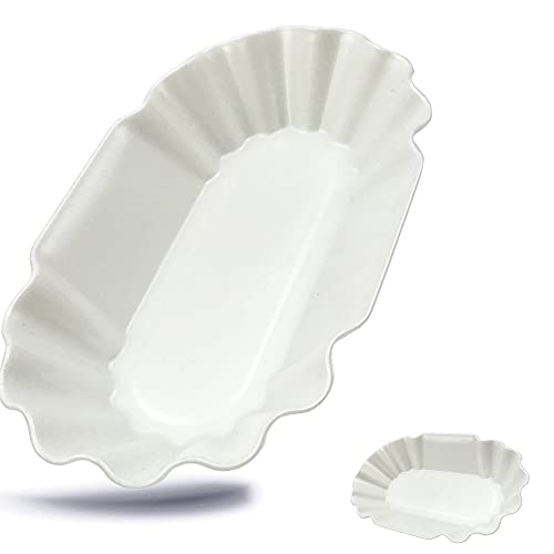 Kerafactum Pommesschale Snack Schale für Pommes Currywurst Wurstschale Snackschale für Imbiss Kantinen Fritten Döner Schale wiederverwendbar Spülmaschinen geeignet oval 19,5 cm Mehrweg 2 Stück von Kerafactum