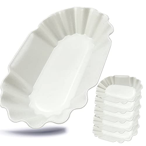 Kerafactum Pommesschale Snack Schale für Pommes Currywurst Wurstschale Snackschale für Imbiss Kantinen Fritten Döner Schale wiederverwendbar Spülmaschinen geeignet oval 19,5 cm Mehrweg 6 Stück von Kerafactum