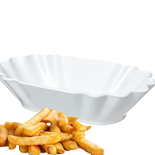 Kerafactum Pommesschale Snack Wurst Schale für Pommes Frites Currywurst | Mehrweg Wurstschale Würstchenteller Snackschale für Imbiss | Melamin Teller Spülmaschinenfest frensh Fries oval | 1 Stück von Kerafactum