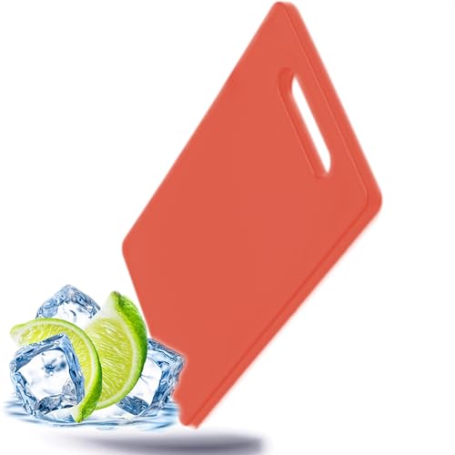 Kerafactum Schneidbrett Cocktailbrett Barbrett mit Griff Schneide Brett Küchenbrett Schneidebrett Griffbrett zum Schneiden Küchen Tranchierbrett rot 25x15x1 cm Kunststoff BPA free von Kerafactum