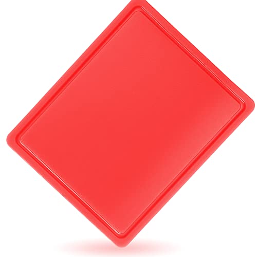 Kerafactum Schneidbrett Hackbrett Küchenbrett Schneidebrett Tranchierbrett Küchen Steak Brett mit Saftrinne Saftrille Kunststoff HDPE robust langlebig in 8 Farben verfügbar Gastronorm 1/2 rot von Kerafactum