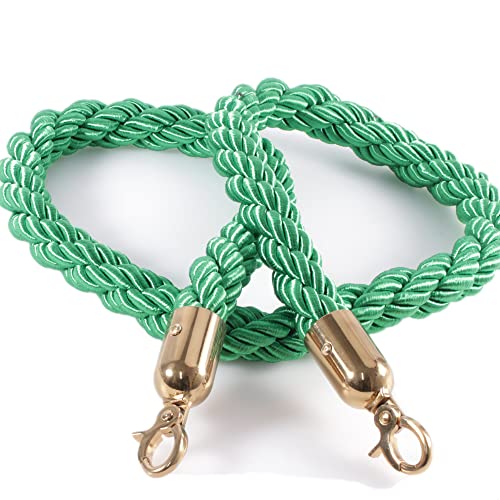 Kerafactum Seil Absperrband Tau mit Karabiner Haken Absperrkordel Kordel zur Absperrung extra dickes Absperrseil Band als Deko Handlaufseil bzw. Handlauf geeignet Ø 32 mm 150 cm grün gold von Kerafactum