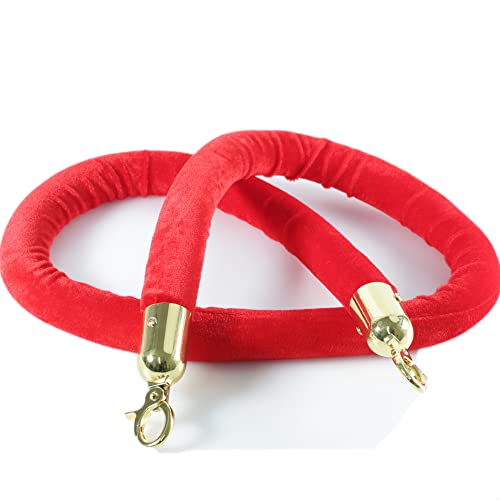 Kerafactum Seil Absperrband Tau mit Karabiner Haken Absperrkordel Kordel zur Absperrung extra dickes Absperrseil Band als Deko Handlaufseil bzw. Handlauf geeignet Ø 32 mm 150 cm rot gold von Kerafactum