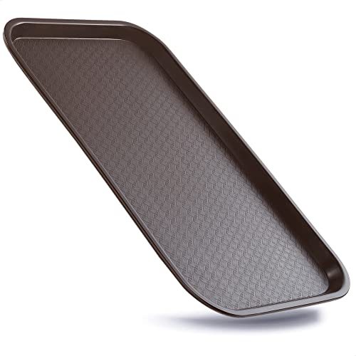 Kerafactum Serviertablett Kunststoff Service Tray praktisches Kaffee Gastro Servier Tablett Gläsertablett Gastronorm Fast Food 1/1 GN 53x32,5 cm stapelbar gross rechteckig Gastronomie Kantine braun von Kerafactum