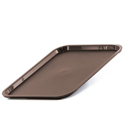 Kerafactum Serviertablett Kunststoff Service Tray praktisches Kaffee Gastro Servier Tablett Gläsertablett Gastronorm Fast Food 1/2 GN 32,5x26,5 cm stapelbar klein rechteckig Gastronomie Kantine braun von Kerafactum