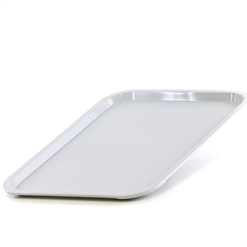 Kerafactum Serviertablett Kunststoff Service Tray praktisches Kaffee Gastro Servier Tablett Gläsertablett Gastronorm Fast Food 1/2 GN 32,5x26,5 cm stapelbar klein rechteckig Gastronomie Kantine grau von Kerafactum