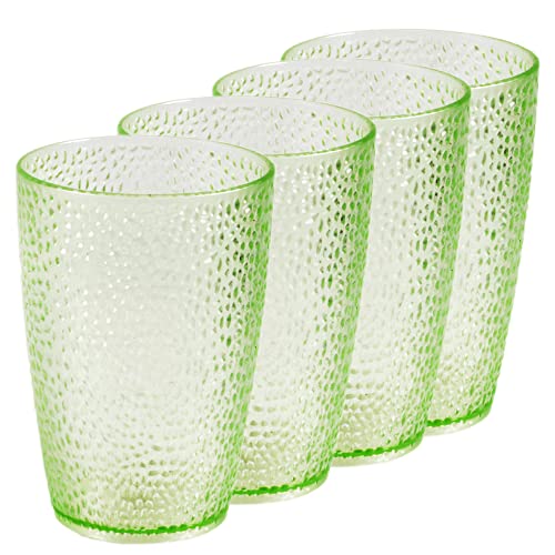 Kerafactum Set Trinkbecher Wasser Becher langlebige Mehrweg Kunststoffbecher aus stabilem Plastik modern Cocktail Tumbler aus Kunststoff für Cola Caipi Saftglas bunt Retro Vintage Kunststoffglas von Kerafactum