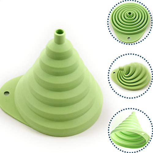 Kerafactum Silikon Trichter faltbar Faltbarer Trichter Silikontrichter | Trichter für Küche & Haushalt aus Kunststoff Silikon | Küchenhelfer Silicon kleiner Einmachtrichter Einfülltrichter Funnel von Kerafactum