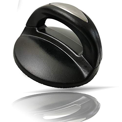 Kerafactum Universal Ersatzgriff Ersatz Deckelgriff Topfdeckel Glas Deckel | Griff Knauf schwarz Silber sehr stabil | passend für viele Marken von runden Glasdeckel mit Montage Kit | Griffe 1 Stück von Kerafactum