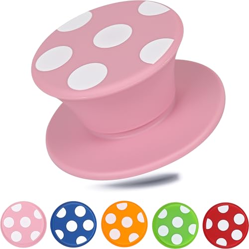 Kerafactum Universal Silikon Topfdeckelgriff Ersatzknopf 4 teilig rosa weiß gepunktet hitzebeständig spülmaschinenfest für Pfannen Töpfe Slow Cooker Kochgeschirr Abdeckungen mit M5 Metallschraube von Kerafactum