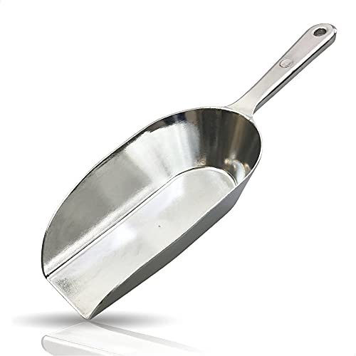 Kerafactum handliche Schippe Grosse Mehlschaufel Sackschaufel Futterschaufel | Sack Futter Mehl Zucker Schaufel Schütte aus Metall Aluminium Guss | Nicht rostend 14,5 cm glänzende Ausführung 20 ml von Kerafactum