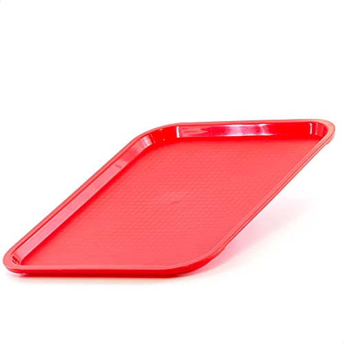 praktisches Servier Tablett Serviertablett Gläsertablett abräumen Gastrotablett rutschhemmend 35 x 27 cm stapelbar Farbe rot Gastronomie Kantine von Kerafactum