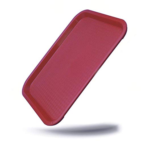 praktisches Servier Tablett Serviertablett Gläsertablett abräumen Gastrotablett rutschhemmend 41,5 x 31 cm stapelbar Farbe rot Gastronomie Kantine von Kerafactum