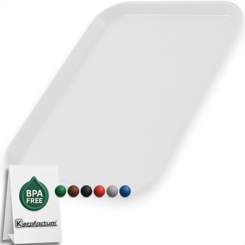 Serviertablett Kunststoff Weiss – 53 × 32,5 cm GN 1/1 – Robustes Tablett für Kantine, Gastronomie & Fastfood – stapelbar, rutschhemmend, BPA-frei, spülmaschinengeeignet, Mehrweg von Kerafactum