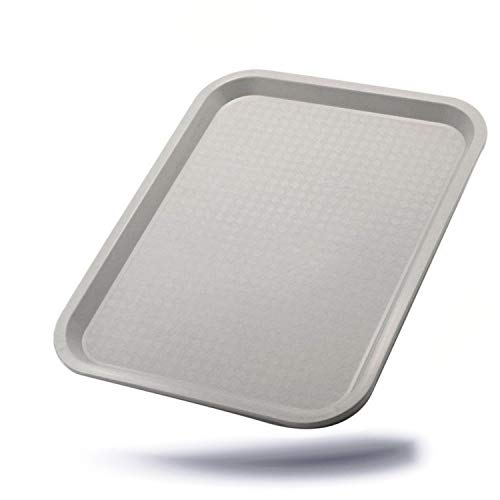 praktisches Servier Tablett Serviertablett Gläsertablett abräumen Gastrotablett rutschhemmend 45,5 x 35,5 cm stapelbar Farbe lichtgrau Gastronomie Kantine von Kerafactum