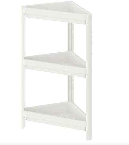 Keraiz Eckregal mit 3 Etagen, dreieckig, stapelbar, platzsparend, 33 x 33 x 71 cm von Keraiz