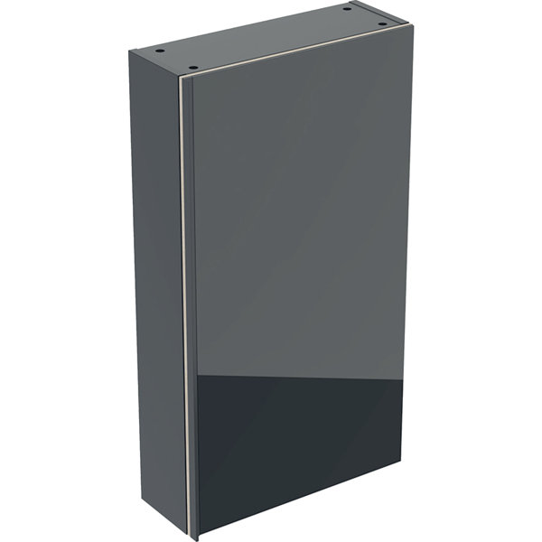 Geberit Acanto Hängeschrank flach 500639, 450x820x174mm, Farbe (Front/Korpus): Glas Schwarz / Schwarz matt lackiert von Keramag GmbH